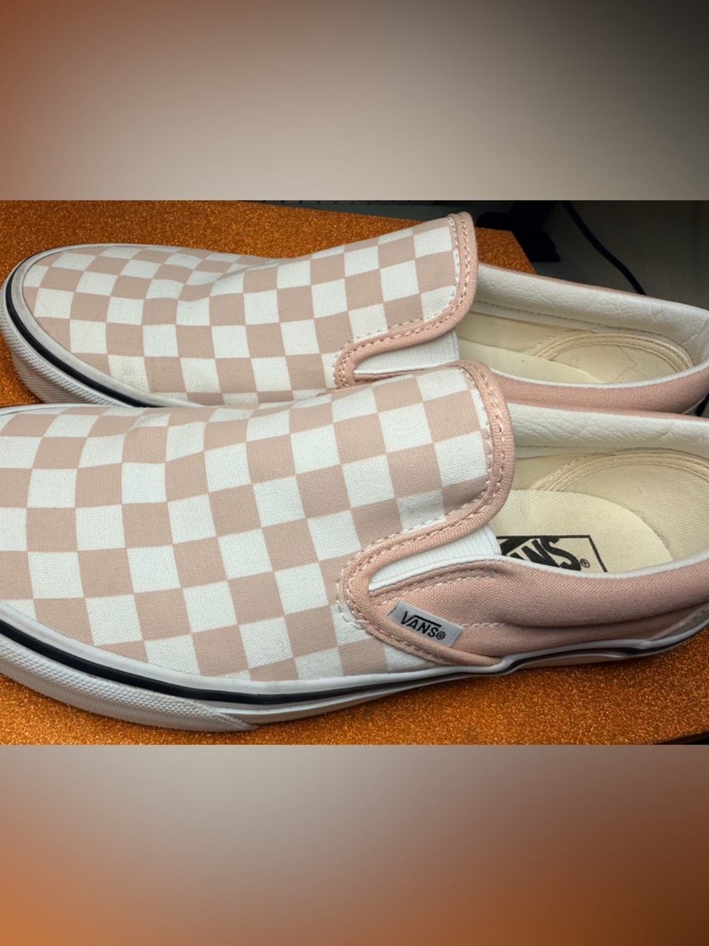 Vans Women’s Classic Slip-On Checkerboard Sneakers - Color:Rose Smoke - Picture 3 of 5
